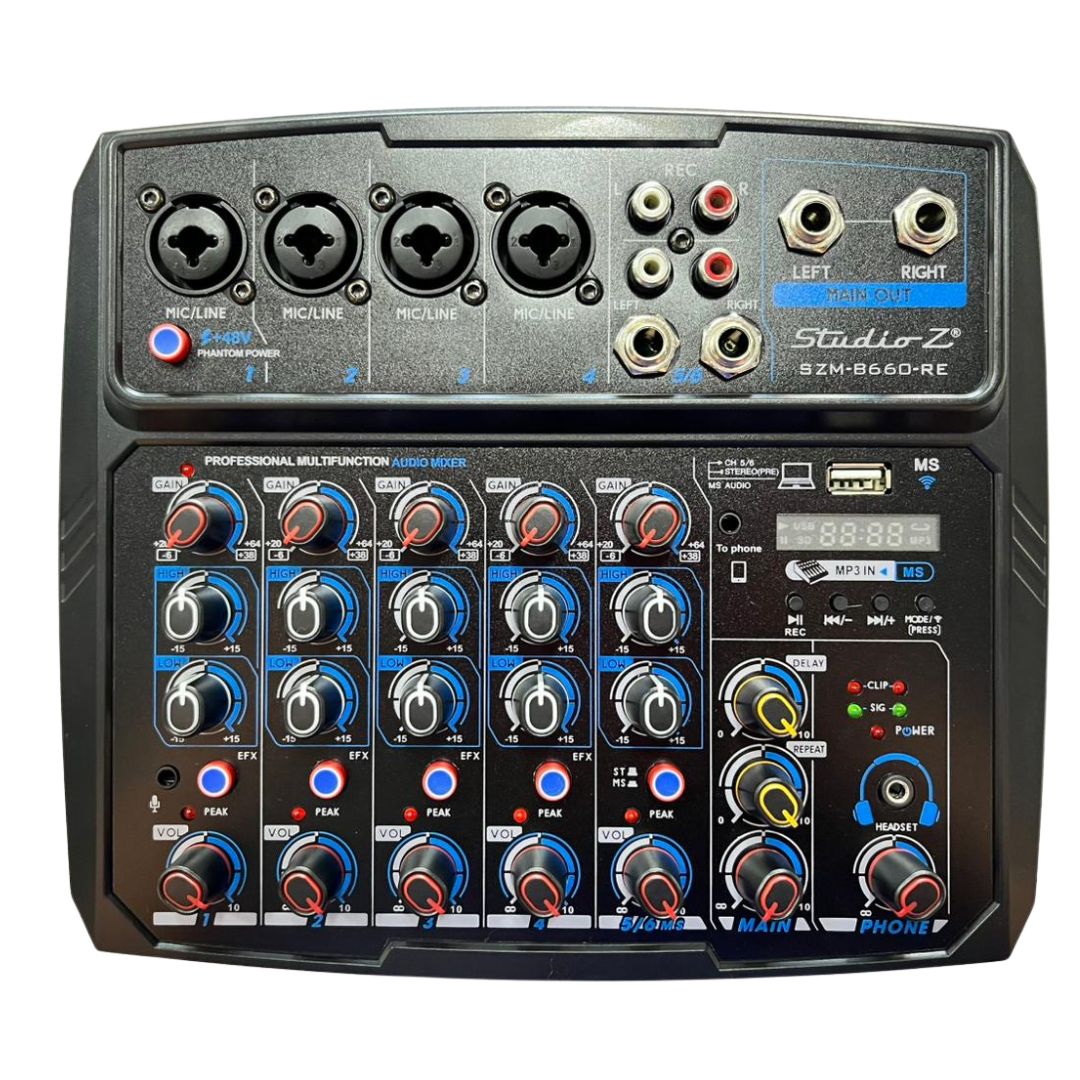 2(2) Consola 6 Canales Mini Studio Z SZM-B660-RE - Imagen 1